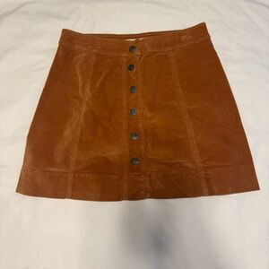 Madewell Rust Brown Button-Front Mini Skirt